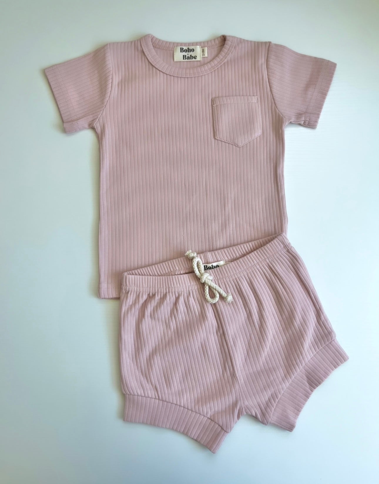 Ribbed Summer Set - Pale Pink