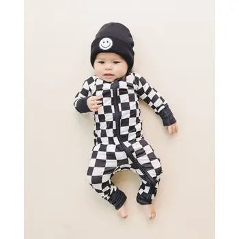 Bamboo Checker Sleeper - Black