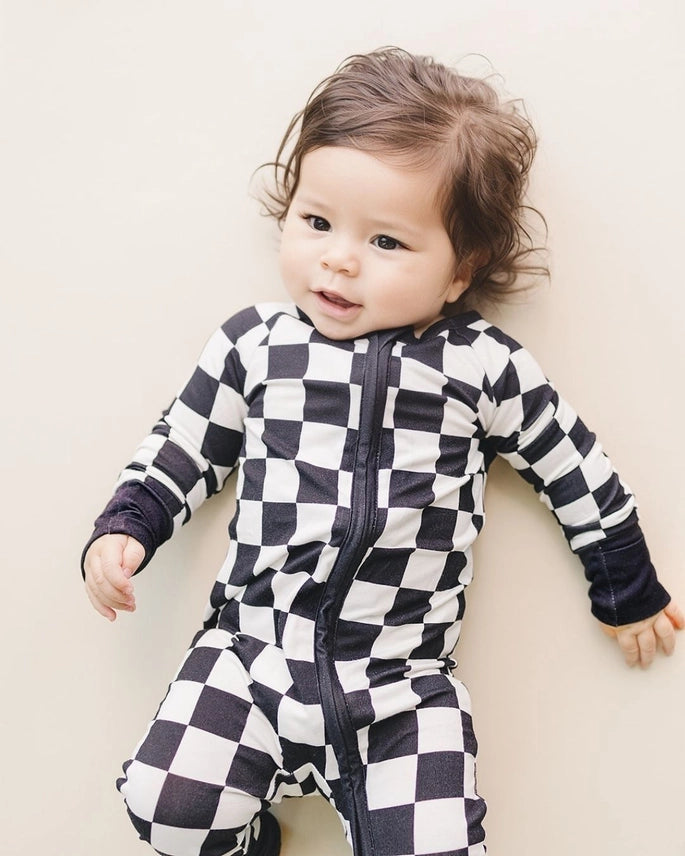 Bamboo Checker Sleeper - Black