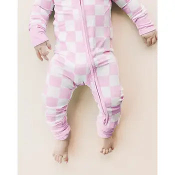 Bamboo Checker Sleeper - Pink