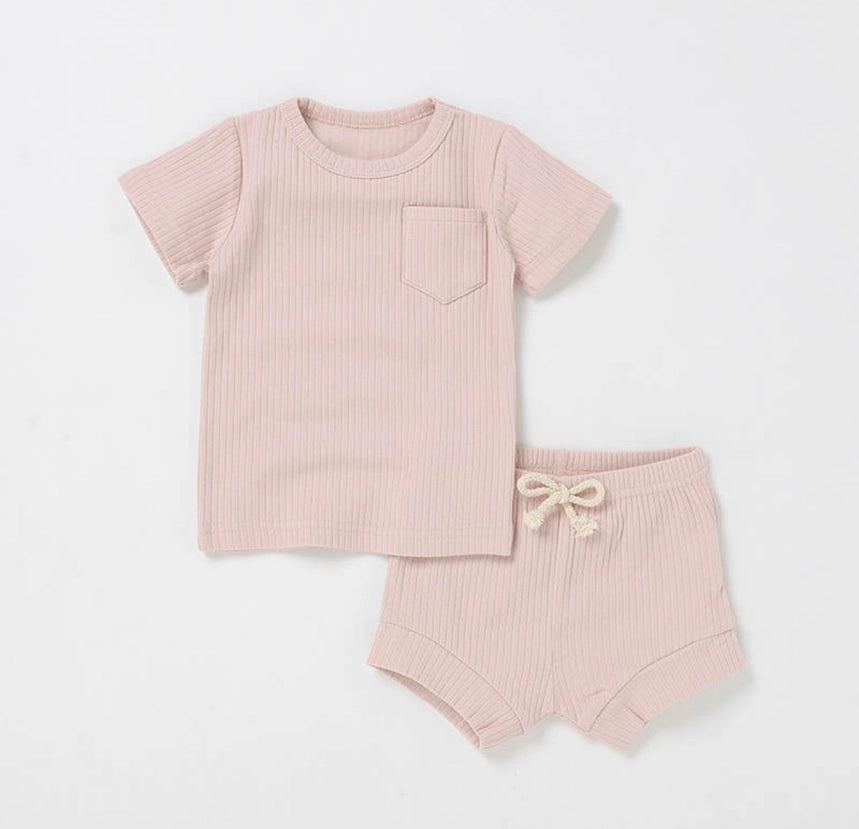 Ribbed Summer Set - Pale Pink